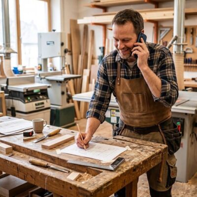 Schreiner in der Werkstatt